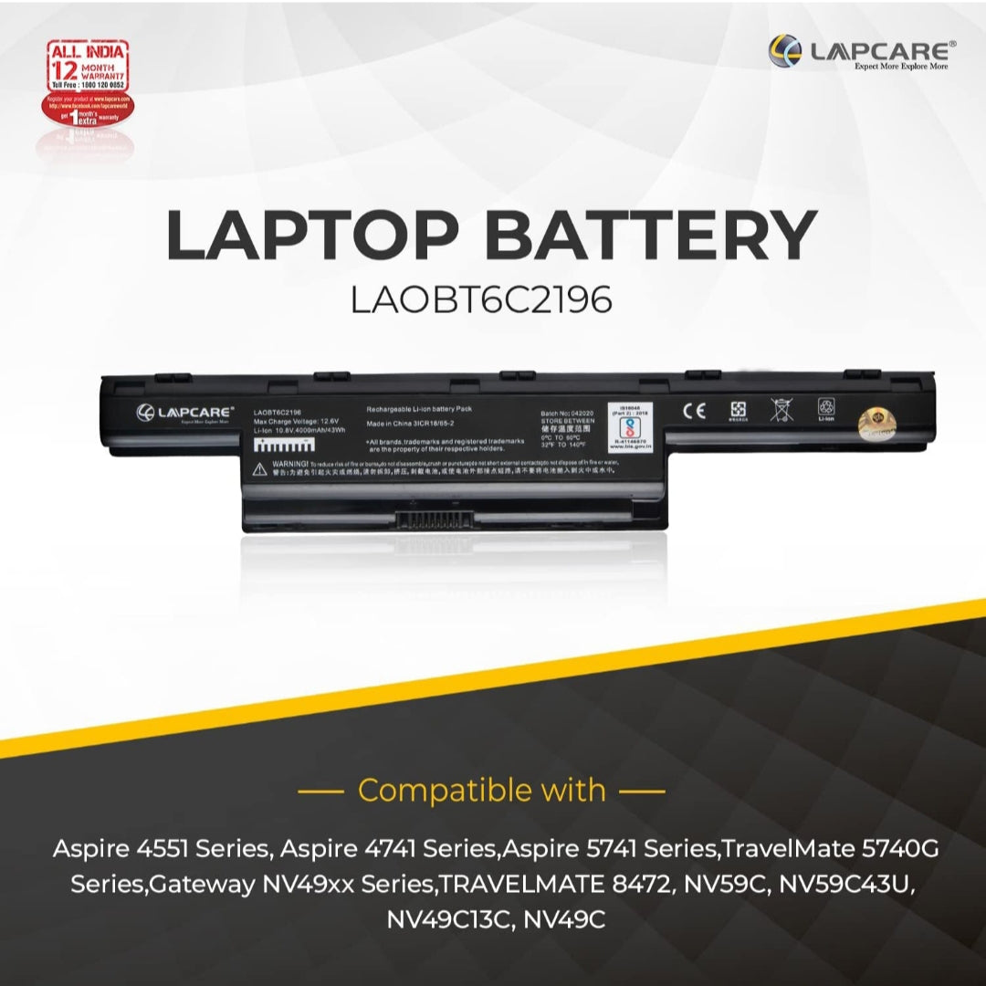 Lapcare Laptop Battery for Acer Aspire E1-571 E1-531, E1-421 E1-431 E1-471, Acer V3-571 Battery 6 Cell