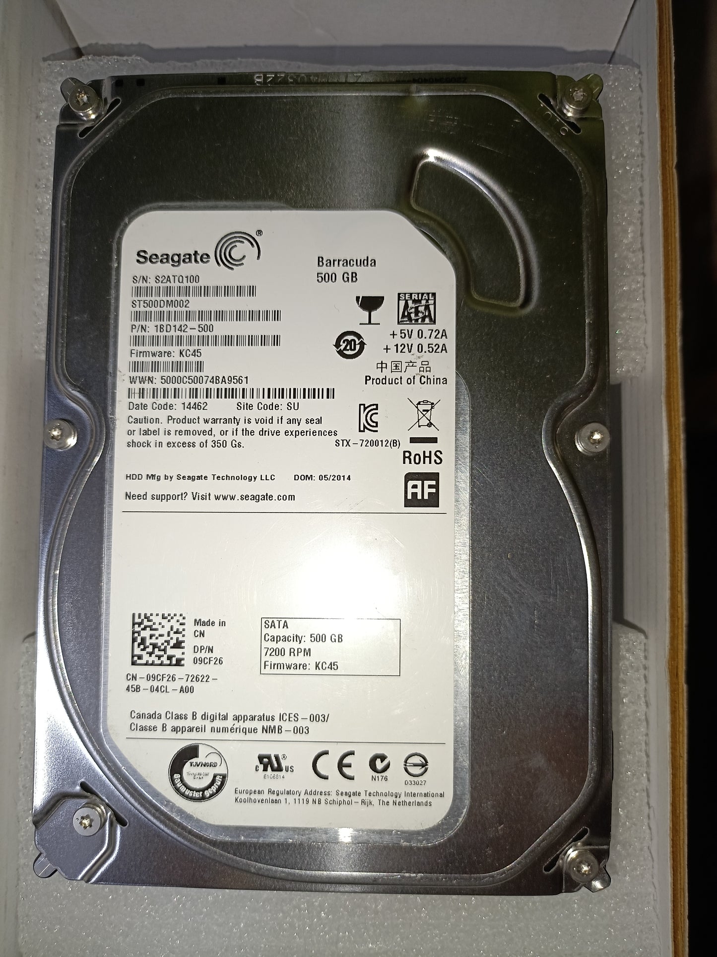 SEAGATE 500GB INTERNAL HDD