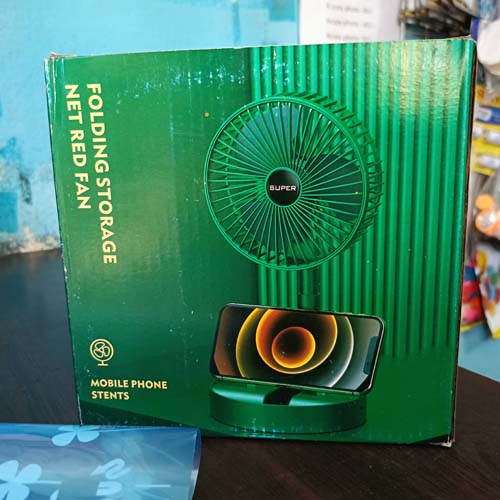 Super Portable Mini Folding Fan - USB Rechargeable Standing Desk Fan - 3 Speeds - 3000mAh Battery Operated Fan for Home, Camping, Outdoor and Office, 6.5-Inch